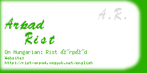 arpad rist business card